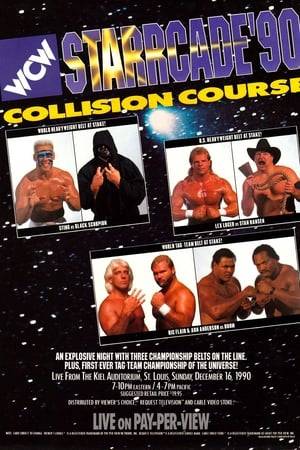 WCW Starrcade '90: Collision Course was the eighth annual Starrcade professional wrestling PPV event produced under the NWA banner. It was the third Starrcade event produced by WCW, and the last PPV event held by the NWA. It took place on December 16, 1990 from the Kiel Auditorium in St. Louis, Missouri.  The main event was a steel cage match between Sting and The Black Scorpion for the NWA World Heavyweight Championship. Other matches included a Street Fight between Doom and the team of Arn Anderson and Barry Windham for the NWA World Tag Team Championship, and a Texas Lariat match between Stan Hansen and Lex Luger for the NWA United States Heavyweight Championship. The event also hosted the Pat O'Connor Memorial International Cup Tag Team Tournament.