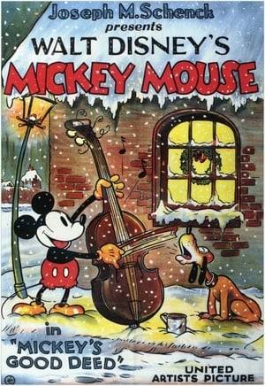 Mickey is playing Christmas carols on a standup bass for change. Alas, all he gets is screws, rocks, and other useless stuff. He plays outside a rich man's window, and the spoiled brat kid inside decides he wants Pluto. Mickey isn't selling, but when his bass gets destroyed by a passing sleigh and he sees a house full of orphans with no presents, he changes his mind. Mickey plays Santa to the kids. Meanwhile, the brat has been torturing Pluto; his father finally has enough and throws Pluto out and spanks the child. Pluto and Mickey are reunited, and as a bonus, the kid has tied the Christmas turkey to Pluto's tail.
 (Also included: Chip an' Dale 1947, Lend a Paw 1941)