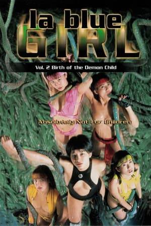 Part two of a three-part live adaptation of hentai manga La Blue Girl, Live Birth of the Demon Child follows on immediately from part one with Bidu ninja Miyu, pregnant with the child of a sex fiend, dying as she gives birth to a daughter, Miyabi. With the help of Yaku and Hiro, two hot, young members of the Miroku clan, Miyu's sexy sister Miko attempts to track down Miyabi before the sex fiends find her and use her to open the doorway between their world and ours.