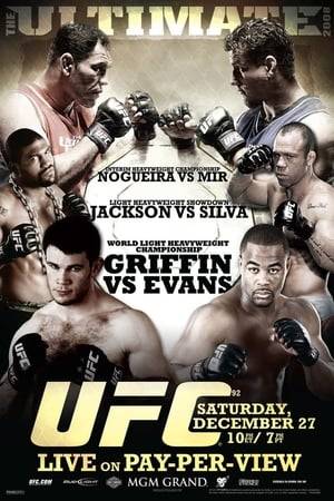 UFC 92: The Ultimate 2008 was a mixed martial arts event by the Ultimate Fighting Championship (UFC) held on December 27, 2008 at the MGM Grand Garden Arena in Las Vegas, Nevada. The main event featured number-one contender Rashad Evans fighting the UFC Light Heavyweight Champion Forrest Griffin.