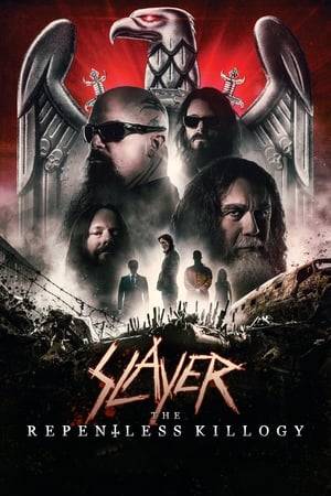 Revenge, murder, bloodshed and retribution.  “Slayer:  The Repentless Killogy” short film was written and directed by B.J. McDonnell, who conceived and directed the three brutal music videos - “You Against You”, “Repentless” and “Pride In Prejudice” -  for Slayer’s final studio album, Repentless (2015).  Concert tracklisting:
 1. Delusions Of Savior 2. Repentless 3. The Antichrist 4. Disciple 5. Postmortem 6. Hate Worldwide 7. War Ensemble 8. When The Stillness Comes 9. You Against You 10. Mandatory Suicide 11. Hallowed Point 12. Dead Skin Mask 13. Born Of Fire 14. Cast The First Stone 15. Bloodline 16. Seasons In The Abyss 17. Hell Awaits 18. South Of Heaven 19. Raining Blood 20. Chemical Warfare 21. Angel Of Death