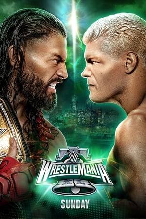The Undisputed WWE Universal Championship will be on the line when Roman Reigns defends his title against the winner of the 2024 Royal Rumble, Cody Rhodes. The Scottish Warrior Drew McIntyre will finally get his chance to win a world title in front of the masses as he faces World Heavyweight Champion Seth "Freakin" Rollins at The Showcase of the Immortals. Plus a big tag team match on night 1 where Cody Rhodes and World Heavyweight Champion Seth "Freakin" Rollins will go head to head with Dwayne "The Rock" Johnson and Undisputed WWE Universal Champion Roman Reigns in a match with huge WrestleMania implications. Bayley is hellbent on seizing the WWE Women's Champion when she goes to war against her former ally IYO SKY at WrestleMania. 'Mami' Rhea Ripley defends her Women's World Title against 'The Man' Becky Lynch in what should be a legendary championship fight and many more.